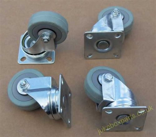 Set of 4 Swivel Wheel Non Marking Rubber Castors (SC03)