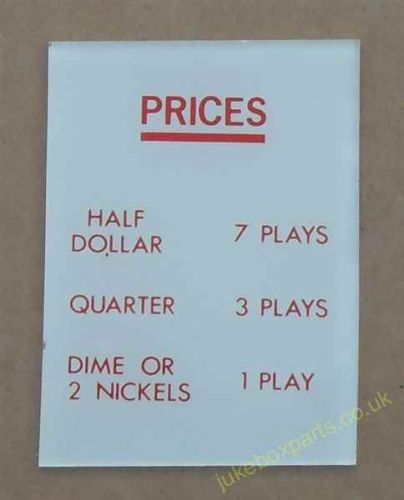 Jukebox Pricing Glass (CM48)