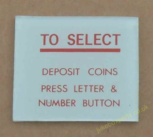 Jukebox Instruction Glass (CM49)