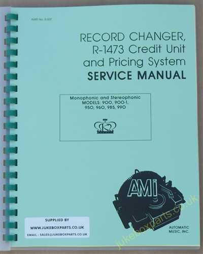 AMI K Record Changer R-1473 Credit Unit & Pricing System Service Manual 