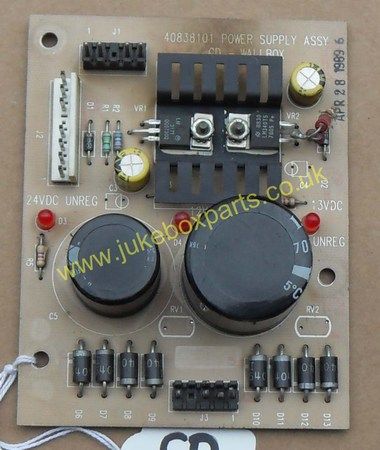 Rowe-AMI CD Wall Box Power Supply PCB 40838101 (CD33A)