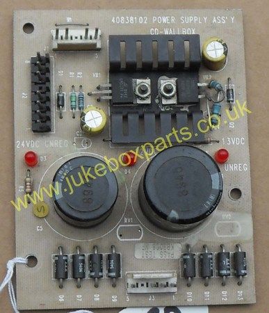 Rowe-AMI CD Wall Box Power Supply PCB 40838102 (CD34A)
