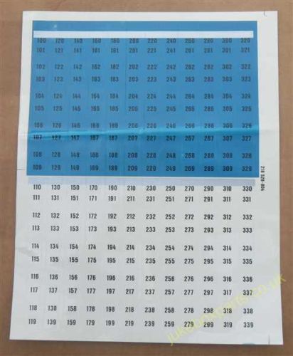 NSM Title Card Holder Number Strips (NSM222)