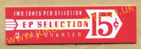 Seeburg V, VL & KD Drum Pricing Card Right Arrow Red (JP507)