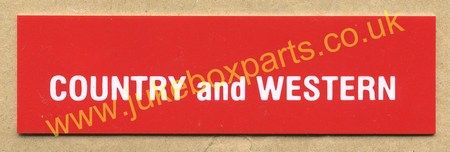 Seeburg V, VL & KD Country & Western Classification Strip (JP508)