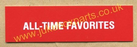 Seeburg V, VL & KD All Time Favorites Classification Strip (JP512)