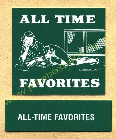 Seeburg V, VL & KD Drum Card & Classification Strip All Time Favourites Green (JP525)