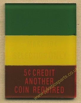 Seeburg Selection / Instruction Glass for 221 or 161 (JP558)