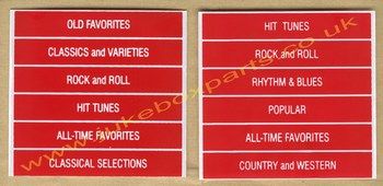 Seeburg R Classification Cards Red (JP566)