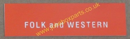 Seeburg V, VL & KD Folk and Western Classification Strip (JP572)