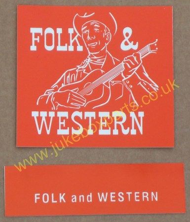 Seeburg V, VL & KD Drum Card & Classification Strip Folk & Western Orange (JP573)