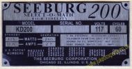 Seeburg KD200 Aluminium Identification Plate (JP583)