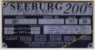 Seeburg 201 Aluminium Identification Plate (JP584)