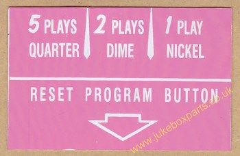 Wurlitzer Instruction Card Pink (JP606)