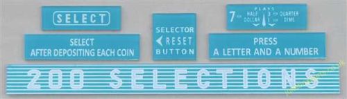 Wurlitzer 2100 Set of Instruction Plastics (JP633)