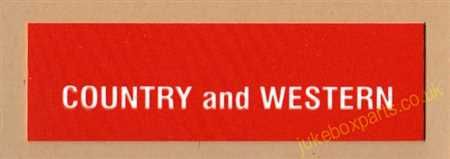 Seeburg V, VL & KD Country And Western Classification Strip (JP657)