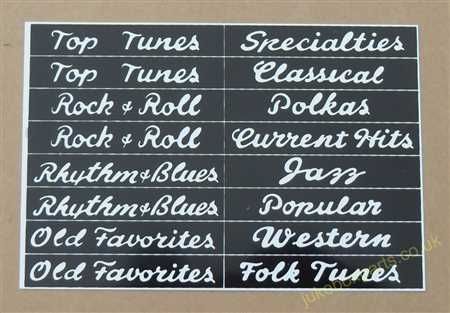 Wurlitzer 2000 Classification Strips (JP659)