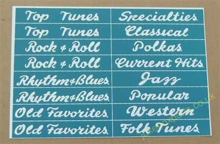 Wurlitzer 2100 Classification Strips (JP661)