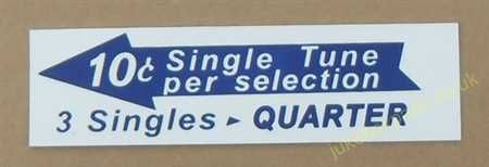 Seeburg V, VL & KD Drum Pricing Card (JP670)