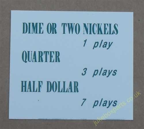 AMI Continental 1 Price Card  (JP679)