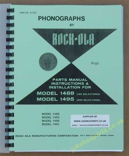 Rock-Ola 1488, 1495, 1496 & 1497 Models Parts Manual Instructions & Installation