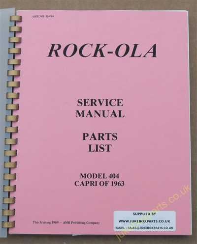 Rock-Ola 404 Capri Manual (1963)
