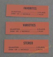 Rock-Ola Tempo 2 Classification Cards x 3 (RO52A)