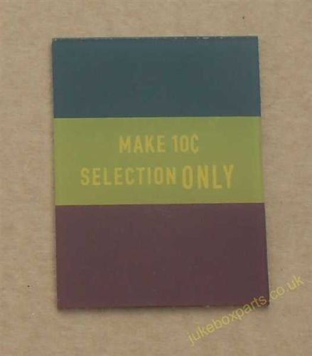 Seeburg Selection / Instruction Perspex for 221 or 161