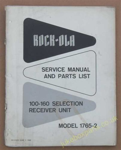 Rock-Ola Model 1765-2 Service Manual & Parts List (USM02)