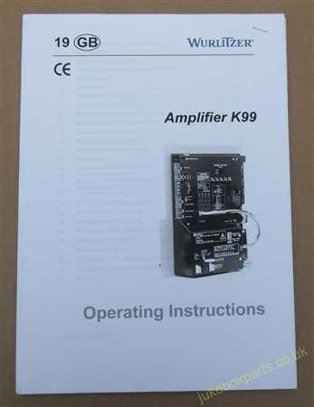 Wurlitzer Amplifier K99 Operating Instructions (USM104)