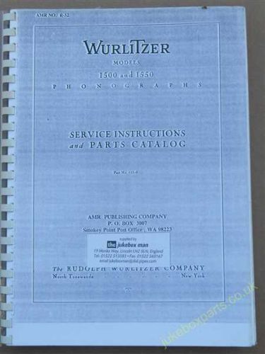 Wurlitzer 1500 & 1550 Service & Parts Manual (USM107)
