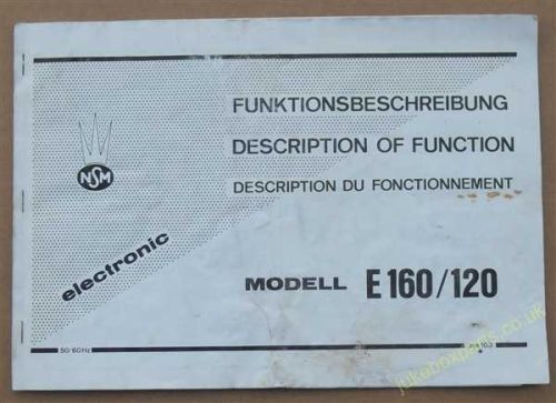 NSM Model E160/120 Description Of Function (USM126)