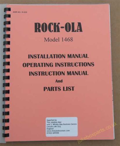 Rock-Ola 1468 Installation & Instructions Manual, Operating Instructions & Parts List (USM139)