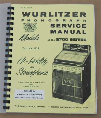 Wurlitzer 2700 & 2710 Service & Parts Manual (1963) (USM140)