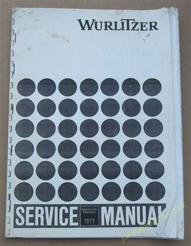 Wurlitzer 1977/1978 X5, X7, Niagara, Baltic, Cabaret, Tarock, Lyric & Hideaway Service & Parts Manual (USM15)