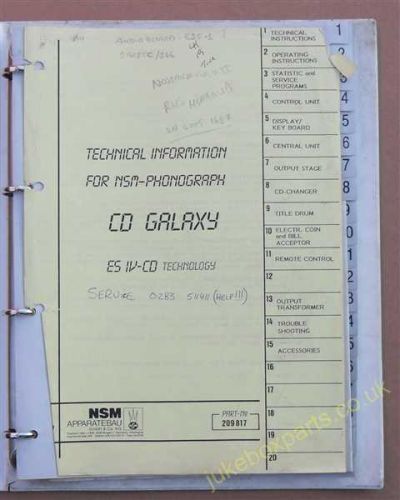 NSM Technical Manual for CD Galaxy ES1V CD Technology (USM160F)