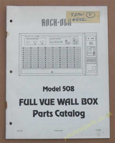 Rock-ola Model 508 Full Vue Wall Box Parts Catalog (USM164)
