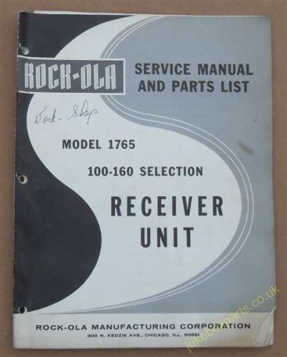 Rock-Ola Model 1765 Service Manual & Parts List (USM165)