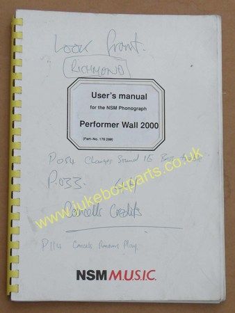 NSM Performer Wall 2000 Users Manual (USM169)