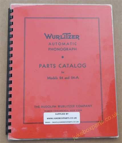 Wurlitzer Model 24 & 24A Parts Catalog 