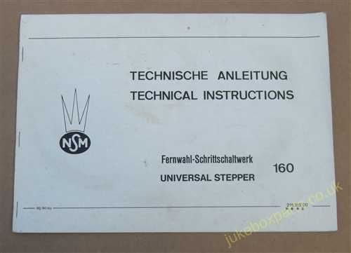 NSM Techincal Instructions for 160 Universal Stepper (USM173)