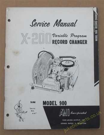 AMI Model 900 Record Changer X-200 Service Manual (USM178)