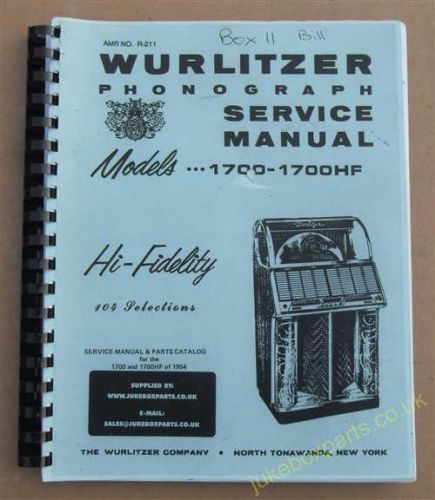 Wurlitzer 1700 & 1700HF Service & Parts Manual (USM201)