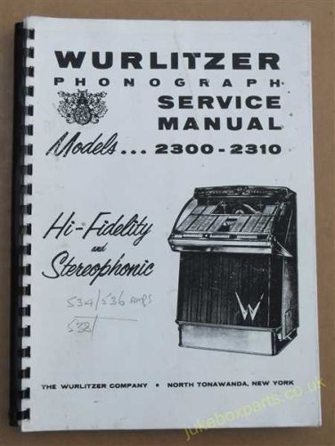 Wurlitzer 2300, 2300S, 2310 & 2310S Service & Parts Manual (USM202)