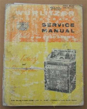 Wurlitzer 2900 & 2910 Service & Parts Manual (USM213)