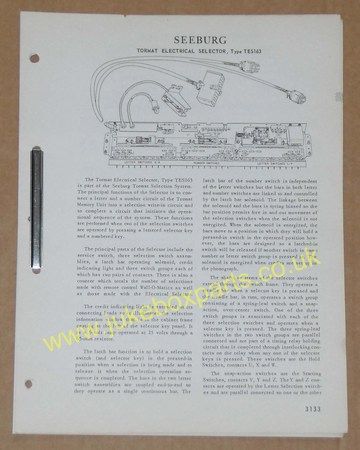 Seeburg AQ160/Q160 Tormat Electrical Selector Type TES163 (USM218)