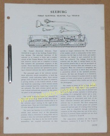 Seeburg Tormat Electrical Selector Type TES169-56 (USM221)
