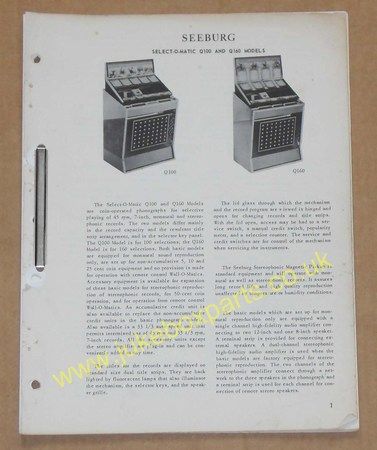 Seeburg Models Q100 & Q160 (USM238)