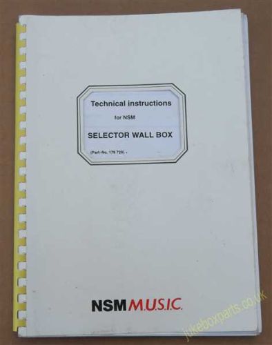 NSM Technical Instructions for Selector Wall Box Manual (USM239)