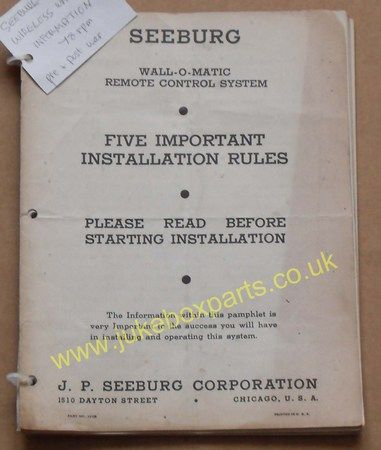 Seeburg Wall-O-Matic Remote Control System Manual (USM242)